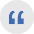Quotation marks icon in a blue circle.